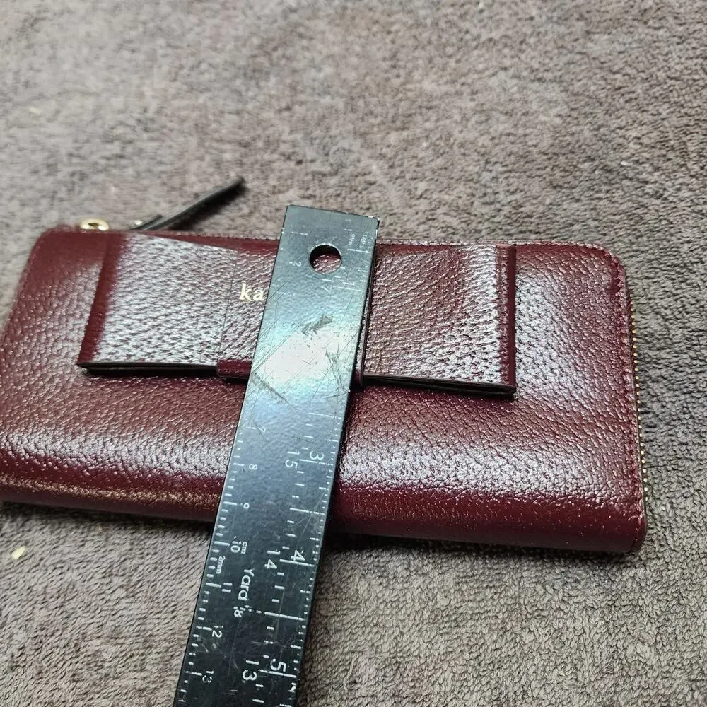 Kate Spade Matthews St. Nisha wine burgundy Wallet bow NWOT unused b50